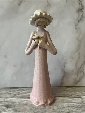 Louise Auger Handmade Ceramic Glazed Lady Figurine 7.75” High Signed